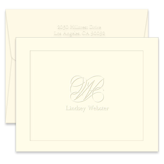 Embossed Capital Folded Note Cards